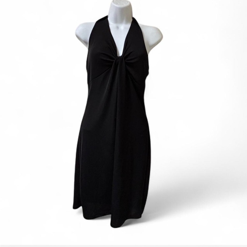 Y2K Goth Glam Halter Black Dress, Grunge Black Dress, Glam Dress, Baddie Dress